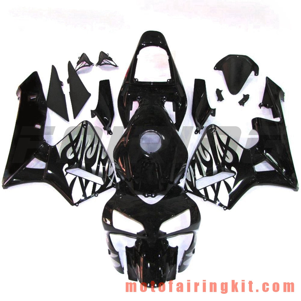 フェアリングキット CBR600RR 2003 2004 CBR600 RR 03 04 プラスチック ABS 射出成形 完全なオートバイボディ アフターマーケットボディワークフレーム (ブラック & シルバー) B094