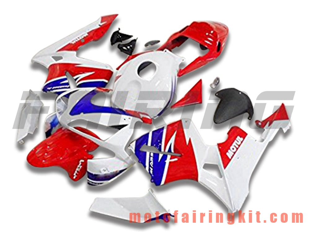 Fairing Kits Fit for CBR600RR 2003 2004 CBR600 RR 03 04 Plastic ABS Injection Mold Complete Motorcycle Body Aftermarket Bodywork Frame (Red & White) B141
