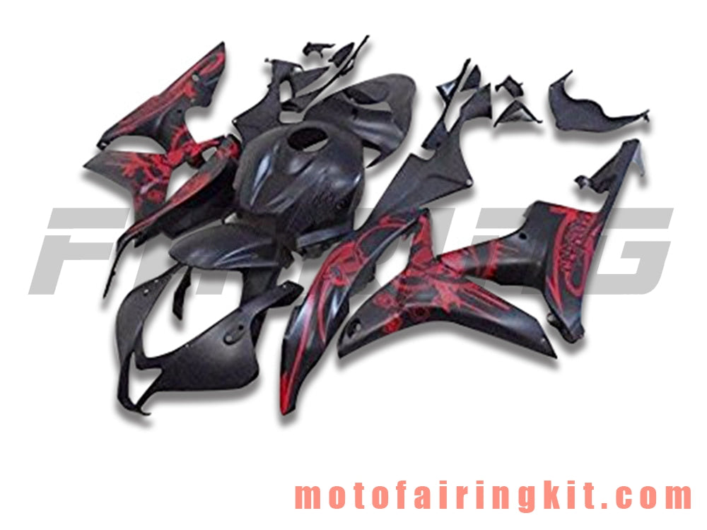 Fairing Kits Fit for CBR600RR 2007 2008 CBR 600RR 07 08 Plastic ABS Injection Mold Complete Motorcycle Body Aftermarket Bodywork Frame (Black & Red) B057