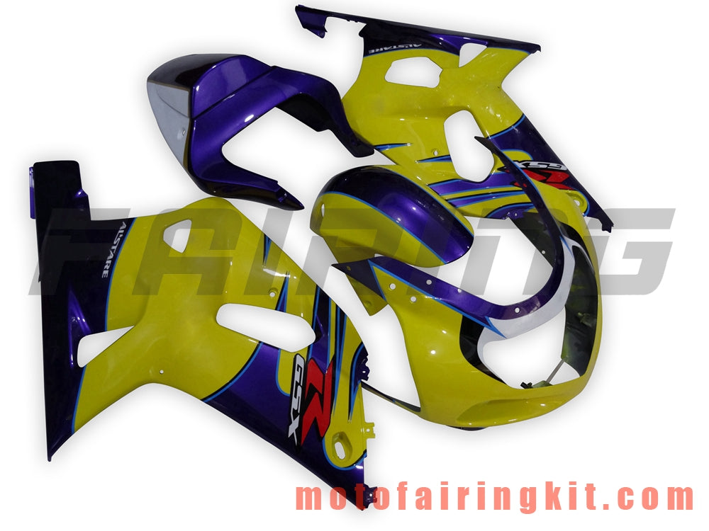 Kits de carenado aptos para GSXR1000 2000 2001 2002 GSXR 1000 00 01 02 Molde de inyección de plástico ABS Carrocería completa para motocicleta Marco de carrocería de posventa (amarillo y azul) B003