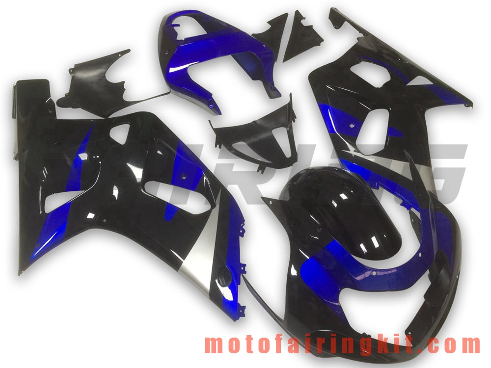 Kits de carenado aptos para GSXR1000 2000 2001 2002 GSXR 1000 00 01 02 Molde de inyección de plástico ABS Carrocería completa para motocicleta Marco de carrocería de posventa (negro y azul) B097