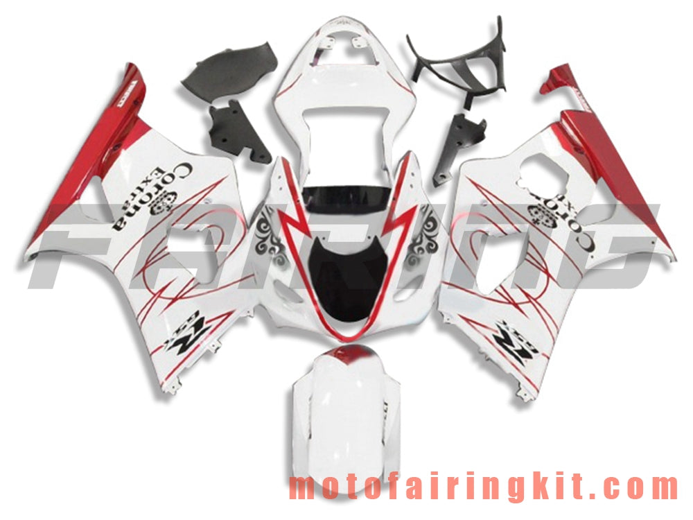 Fairing Kits Fit for GSXR1000 K3 2003 2004 GSXR 1000 GSX R1000 K3 03 04 Plastic ABS Injection Mold Complete Motorcycle Body Aftermarket Bodywork Frame (White & Red) B066