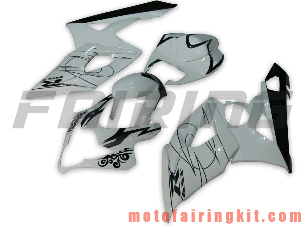 Fairing Kits Fit for GSXR1000 K5 2005 2006 GSXR 1000 GSX R1000 K5 05 06 Plastic ABS Injection Mold Complete Motorcycle Body Aftermarket Bodywork Frame (White & Black) B003