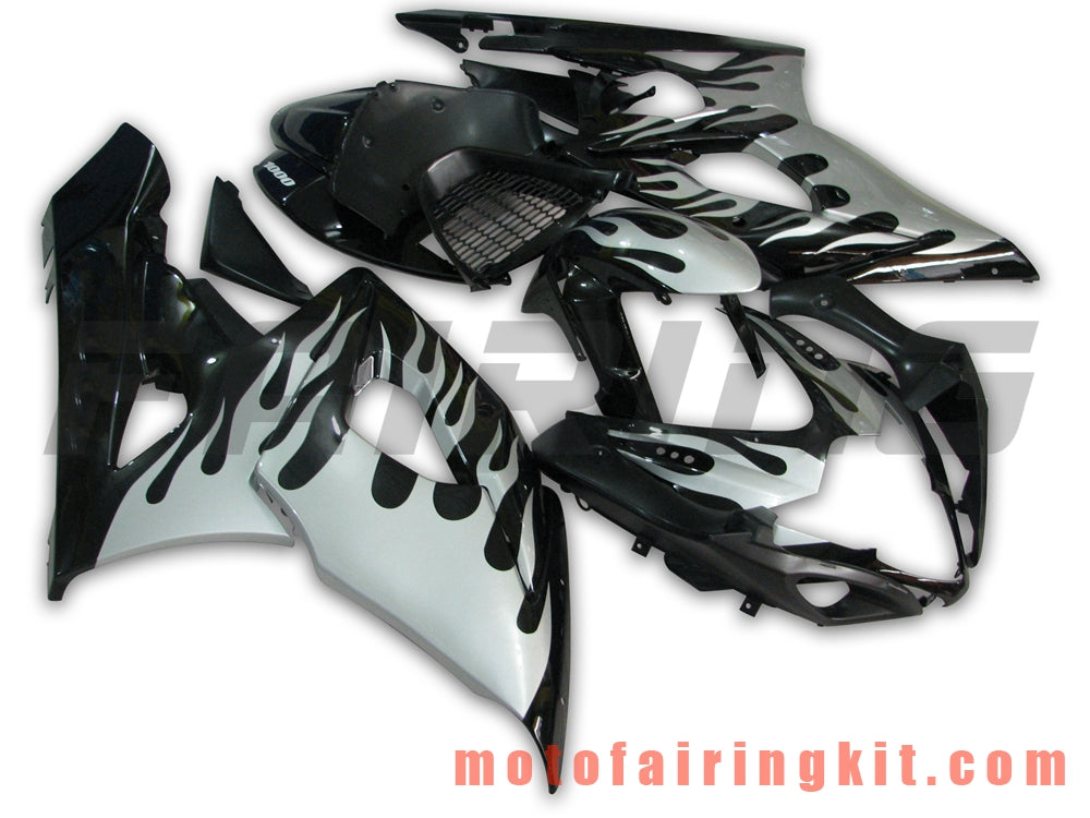 Fairing Kits Fit for GSXR1000 K5 2005 2006 GSXR 1000 GSX R1000 K5 05 06 Plastic ABS Injection Mold Complete Motorcycle Body Aftermarket Bodywork Frame (Black & Silver) B044
