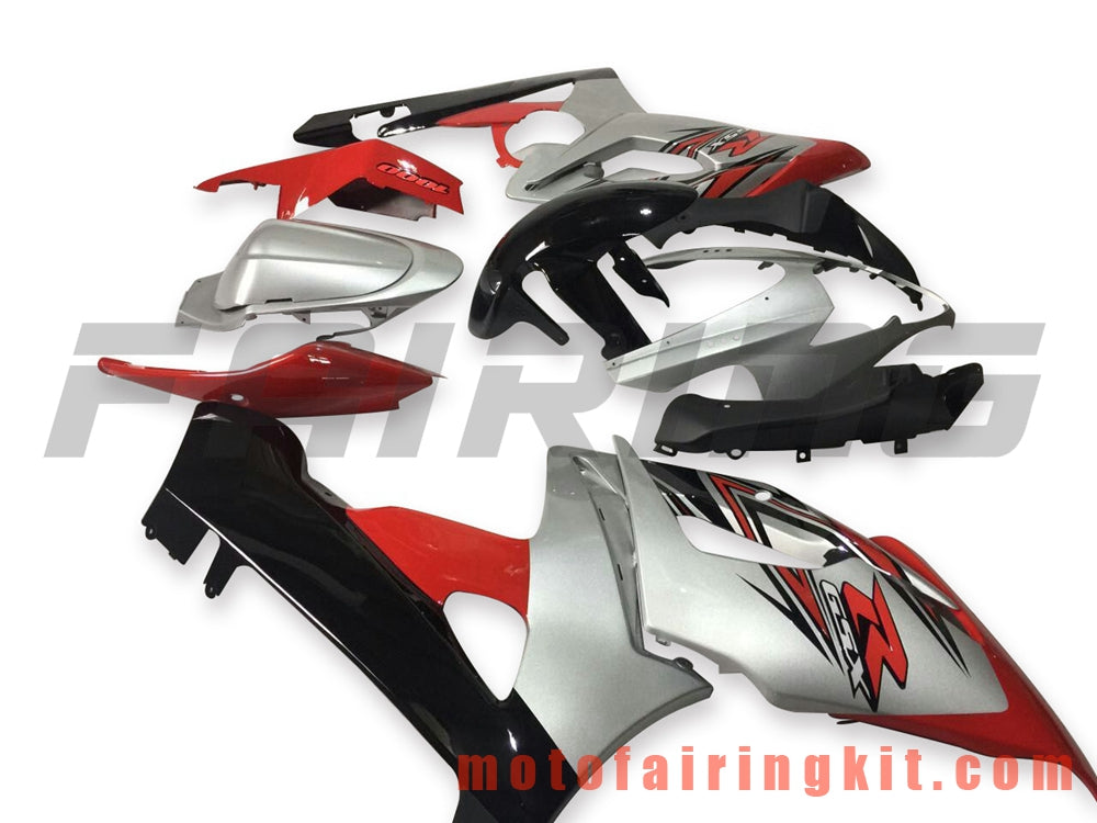 Fairing Kits Fit for GSXR1000 K5 2005 2006 GSXR 1000 GSX R1000 K5 05 06 Plastic ABS Injection Mold Complete Motorcycle Body Aftermarket Bodywork Frame (Silver & Red) B091