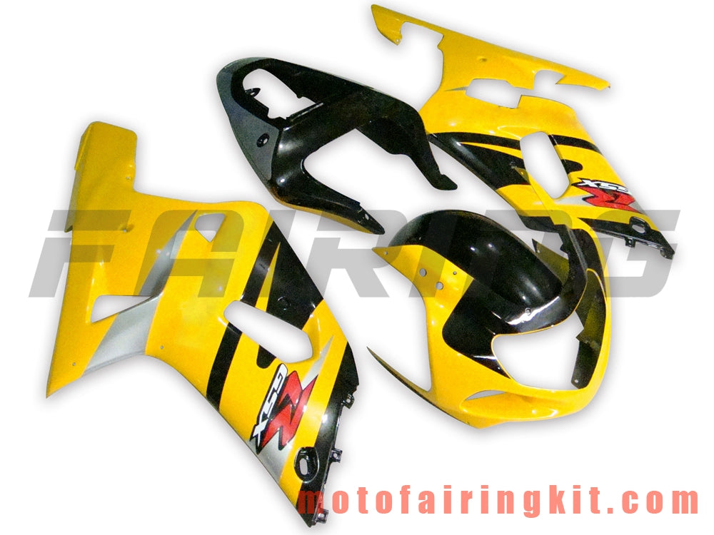 Fairing Kits Fit for GSX-R750 GSX-R600 2001 2002 2003 Plastic ABS Injection Mold Complete Motorcycle Body Aftermarket Bodywork Frame (Yellow & Black) B060