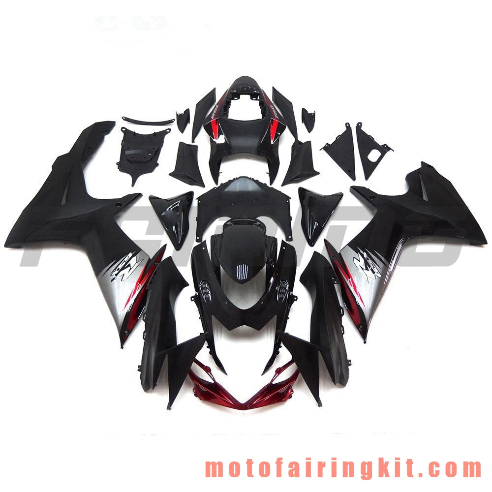 Fairing Kits Fit for GSX-R750 GSX-R600 K11 2011 2012 2013 2014 2015 2016 2017 2018 2019 Plastic ABS Injection Mold Complete Motorcycle Body Aftermarket Bodywork Frame (Black & Silver) B028