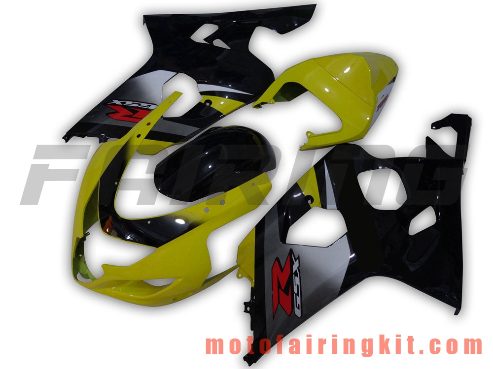 Kits de carenado aptos para GSX-R750 GSX-R600 K4 2004 2005 GSXR 600 750 K4 04 05 Molde de inyección de plástico ABS Carrocería completa para motocicleta Carrocería del mercado de accesorios Marco (amarillo y negro) B004