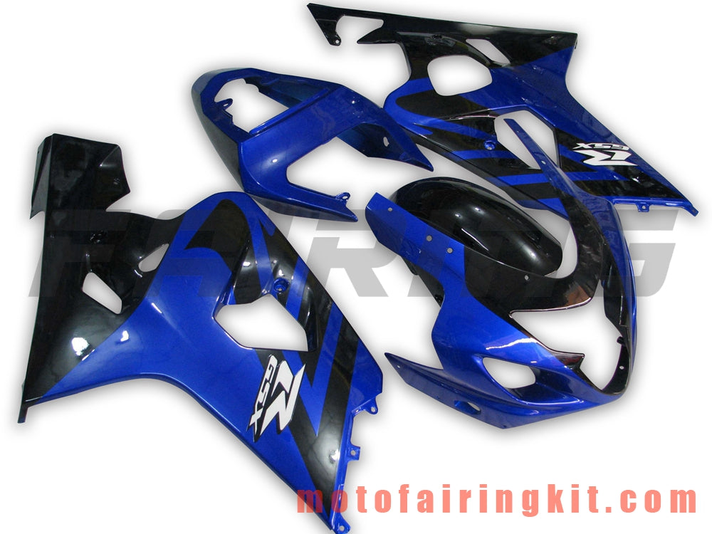 Kits de carenado aptos para GSX-R750 GSX-R600 K4 2004 2005 GSXR 600 750 K4 04 05 Molde de inyección de plástico ABS Carrocería completa para motocicleta Marco de carrocería de posventa (azul y negro) B023