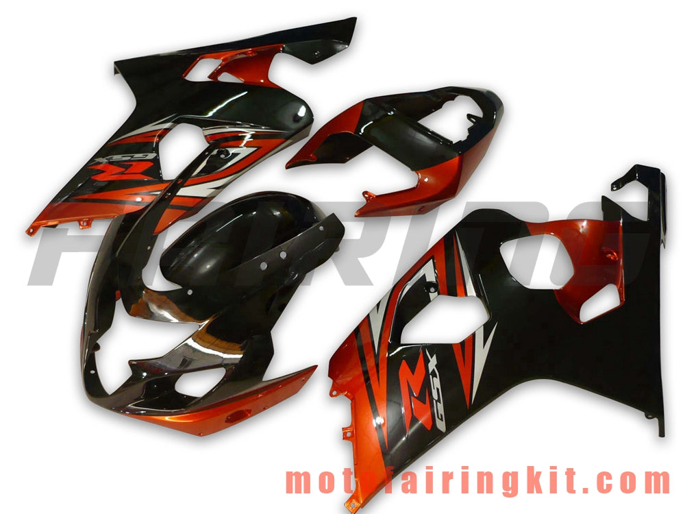 Kits de carenado aptos para GSX-R750 GSX-R600 K4 2004 2005 GSXR 600 750 K4 04 05 Molde de inyección de plástico ABS Carrocería completa para motocicleta Marco de carrocería de posventa (negro y naranja) B025