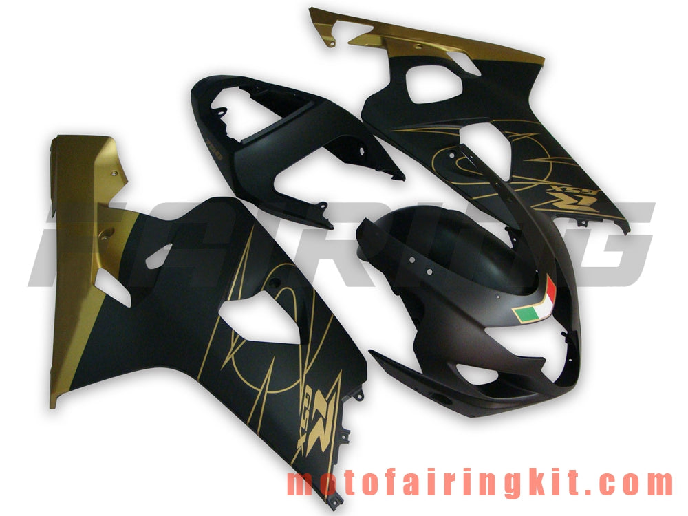 Fairing Kits Fit for GSX-R750 GSX-R600 K4 2004 2005 GSXR 600 750 K4 04 05 Plastic ABS Injection Mold Complete Motorcycle Body Aftermarket Bodywork Frame (Black & Gold) B053