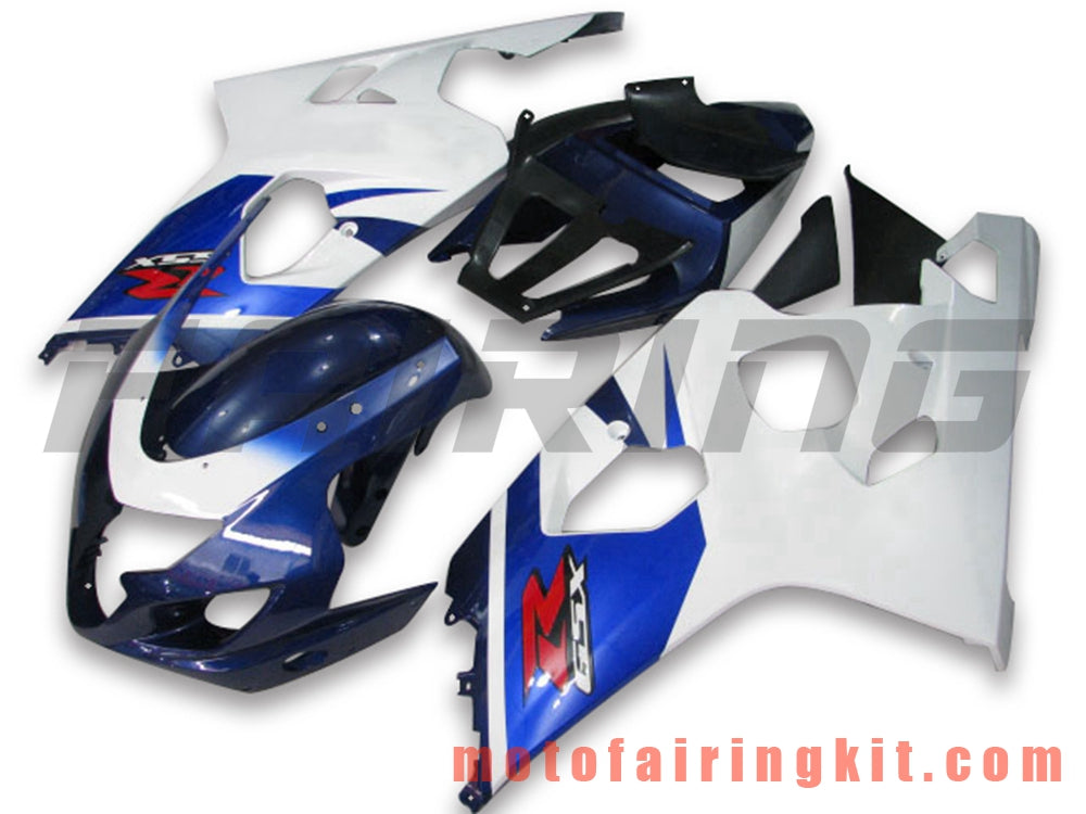 Fairing Kits Fit for GSX-R750 GSX-R600 K4 2004 2005 GSXR 600 750 K4 04 05 Plastic ABS Injection Mold Complete Motorcycle Body Aftermarket Bodywork Frame (White & Blue) B061