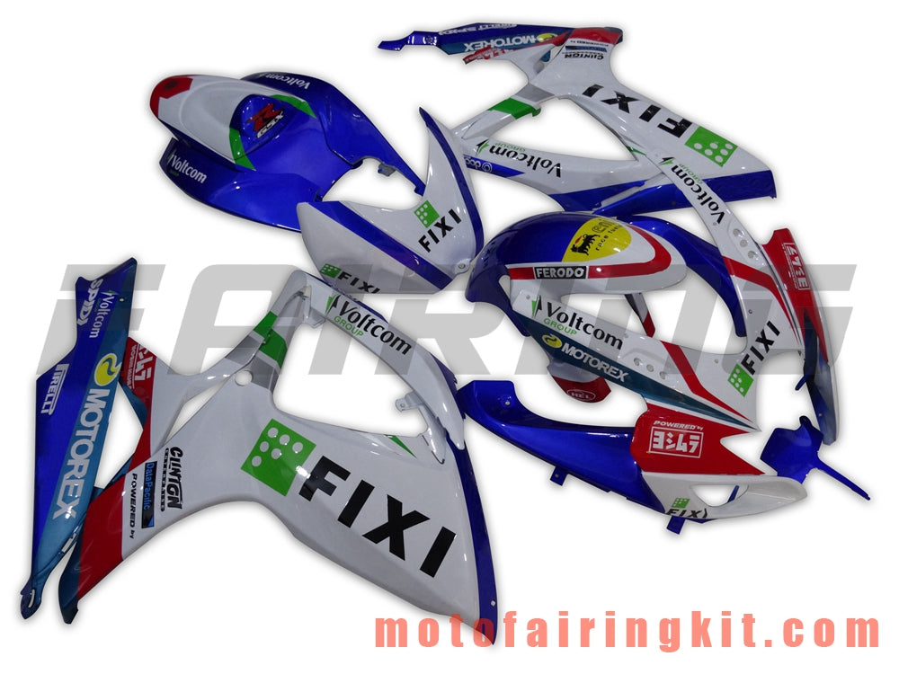 フェアリングキット GSX-R750 GSX-R600 K6 2006 2007 GSXR 600 750 K6 06 07 プラスチック ABS 射出成型 完全なオートバイ車体 アフターマーケット車体フレーム (青と白) B003