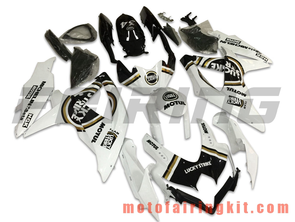 Fairing Kits Fit for GSX-R750 GSX-R600 K8 2008 2009 2010 GSXR 600 750 Plastic ABS Injection Mold Complete Motorcycle Body Aftermarket Bodywork Frame (White & Black) B081