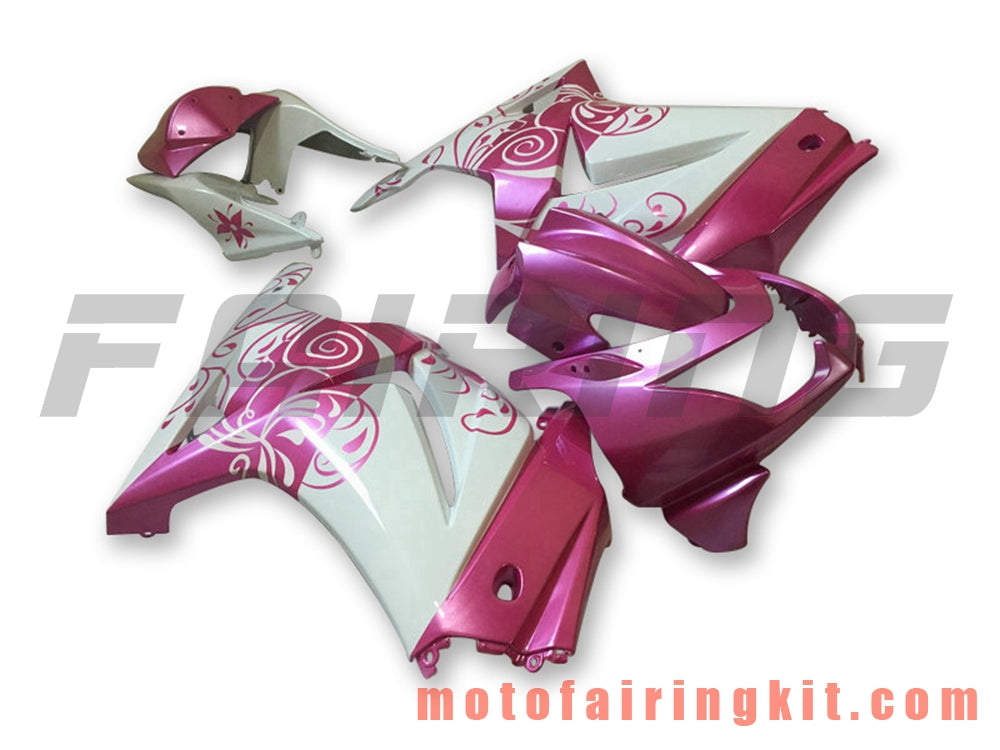 Fairing Kits Fit for EX250R 250 EX-250R ZX250 2008 2009 2010 2011 2012 Plastic ABS Injection Mold Complete Motorcycle Body Aftermarket Bodywork Frame (Pink & White) B040