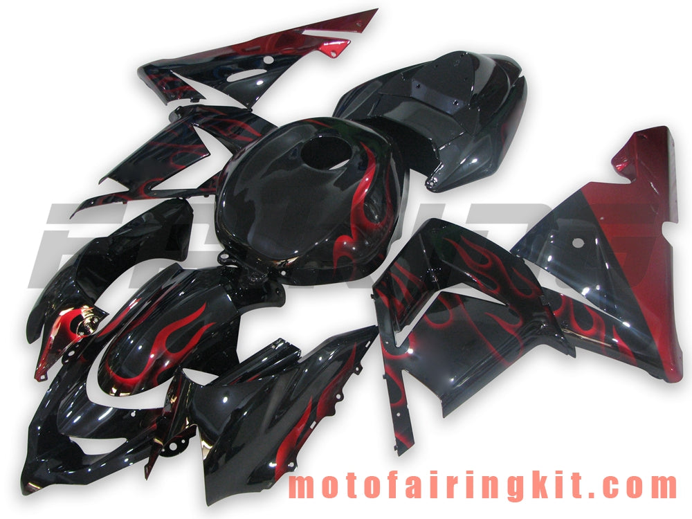 Fairing Kits Fit for ZX-10R ZX10R 2004 2005 ZX-10R ZX10R 04 05 Plastic ABS Injection Mold Complete Motorcycle Body Aftermarket Bodywork Frame (Black & Deep Red) B019