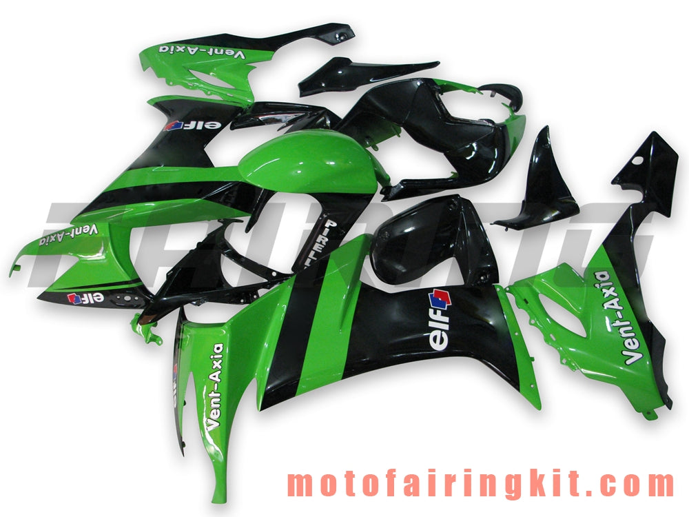 Kits de carenado aptos para ZX-10R ZX10R 2008 2009 2010 ZX10R 08 09 10 Molde de inyección de plástico ABS Carrocería completa para motocicleta Marco de carrocería de posventa (verde y negro) B007