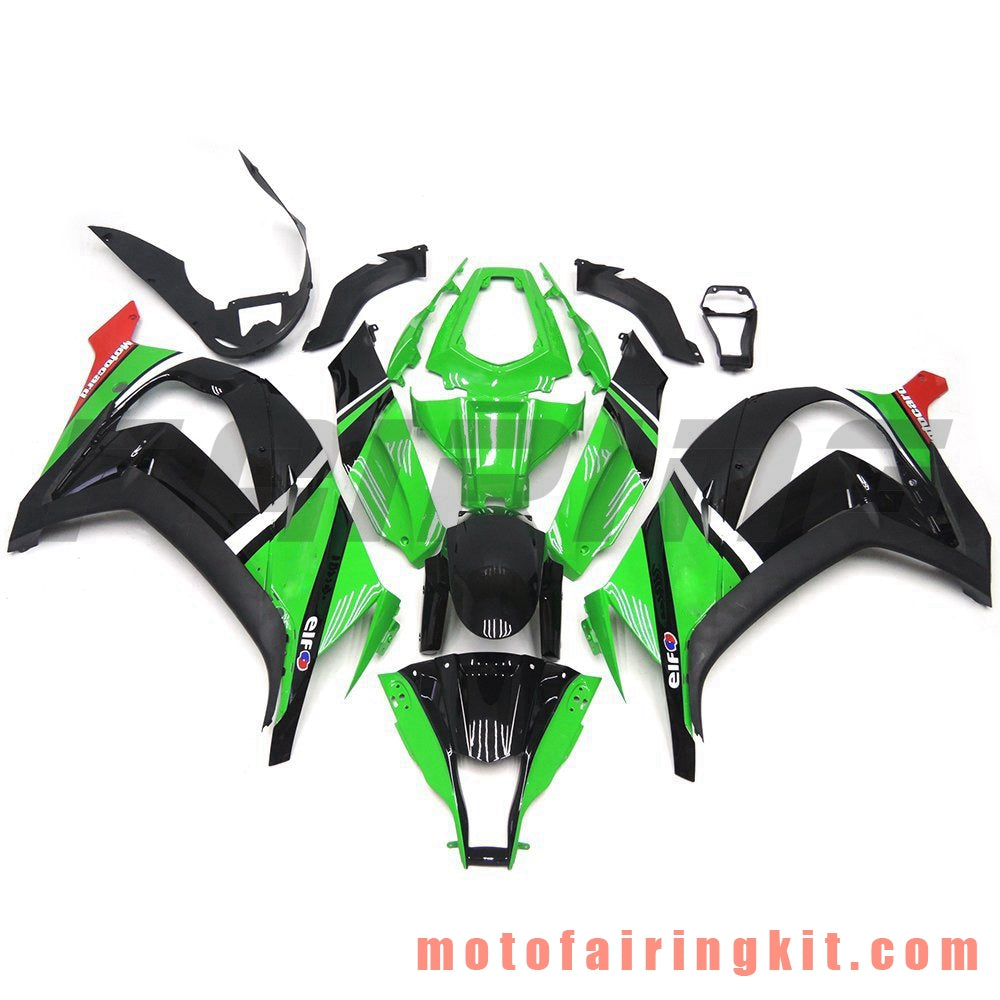 Fairing Kits Fit for ZX-10R ZX10R 2011 2012 2013 2014 2015 Plastic ABS Injection Mold Complete Motorcycle Body Aftermarket Bodywork Frame (Green & Black) B015