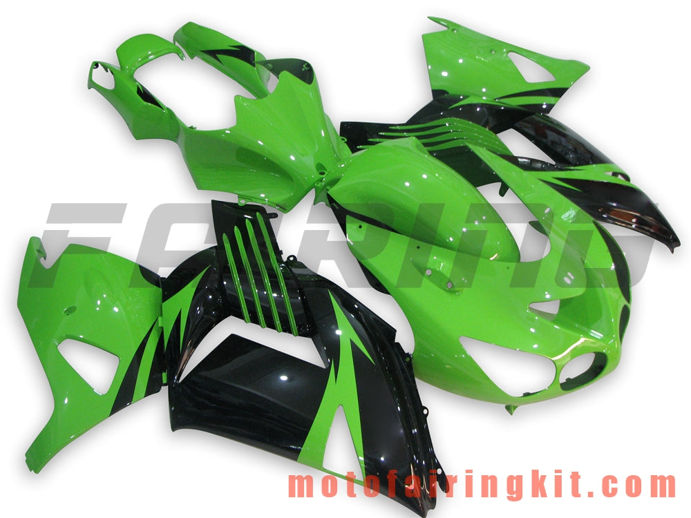 Fairing Kits Fit for ZX14R ZX-14R ZZ-R1400 2006 2007 2008 2009 2010 2011 Plastic ABS Injection Mold Complete Motorcycle Body Aftermarket Bodywork Frame (Green & Black) B015