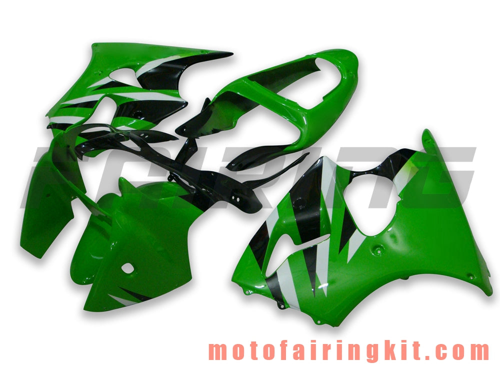 Fairing Kits Fit for ZX6R ZX-6R 636 2000 2001 2002 ZX6R 00 01 02 Plastic ABS Injection Mold Complete Motorcycle Body Aftermarket Bodywork Frame (Green & Black) B033