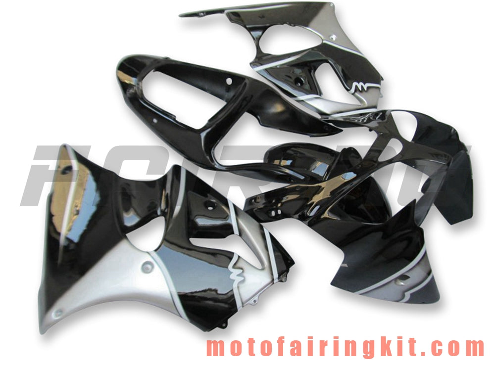 Fairing Kits Fit for ZX6R ZX-6R 636 2000 2001 2002 ZX6R 00 01 02 Plastic ABS Injection Mold Complete Motorcycle Body Aftermarket Bodywork Frame (Black & Silver) B062