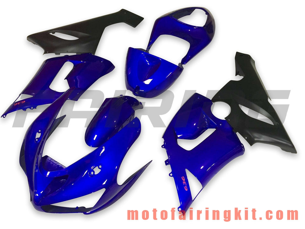 Fairing Kits Fit for ZX6R ZX-6R 636 2005 2006 ZX6R 636 05 06 Plastic ABS Injection Mold Complete Motorcycle Body Aftermarket Bodywork Frame (Blue & Black) B061