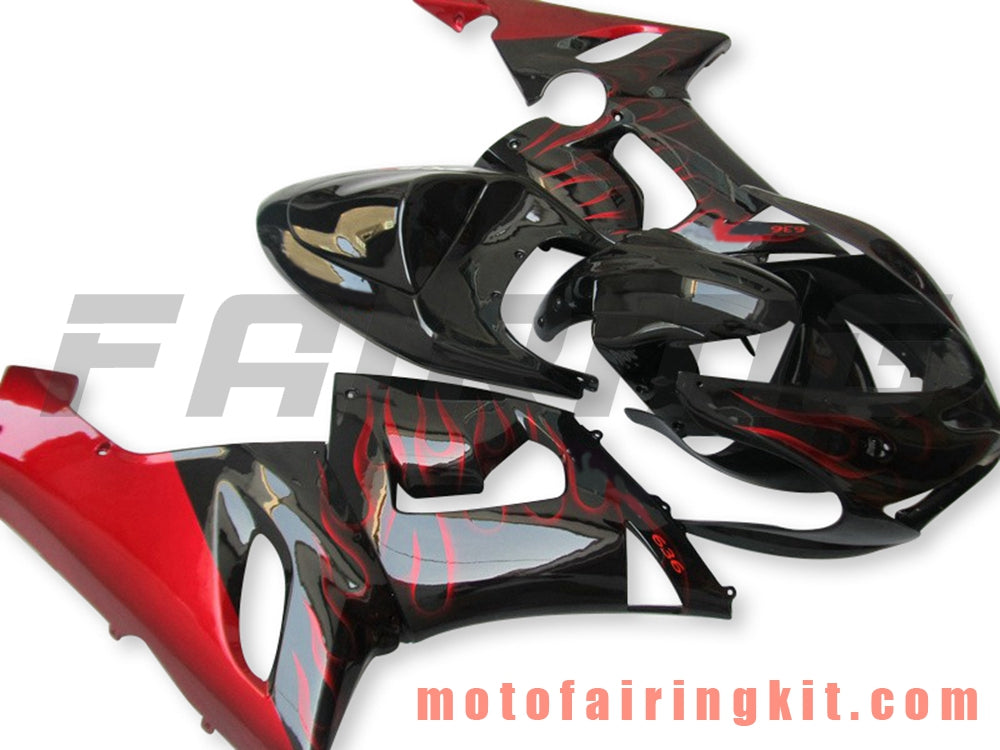 Fairing Kits Fit for ZX6R ZX-6R 636 2005 2006 ZX6R 636 05 06 Plastic ABS Injection Mold Complete Motorcycle Body Aftermarket Bodywork Frame (Black & Orange) B067