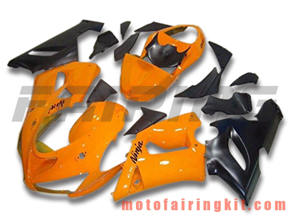 Fairing Kits Fit for ZX6R ZX-6R 636 2005 2006 ZX6R 636 05 06 Plastic ABS Injection Mold Complete Motorcycle Body Aftermarket Bodywork Frame (Orange & Black) B083