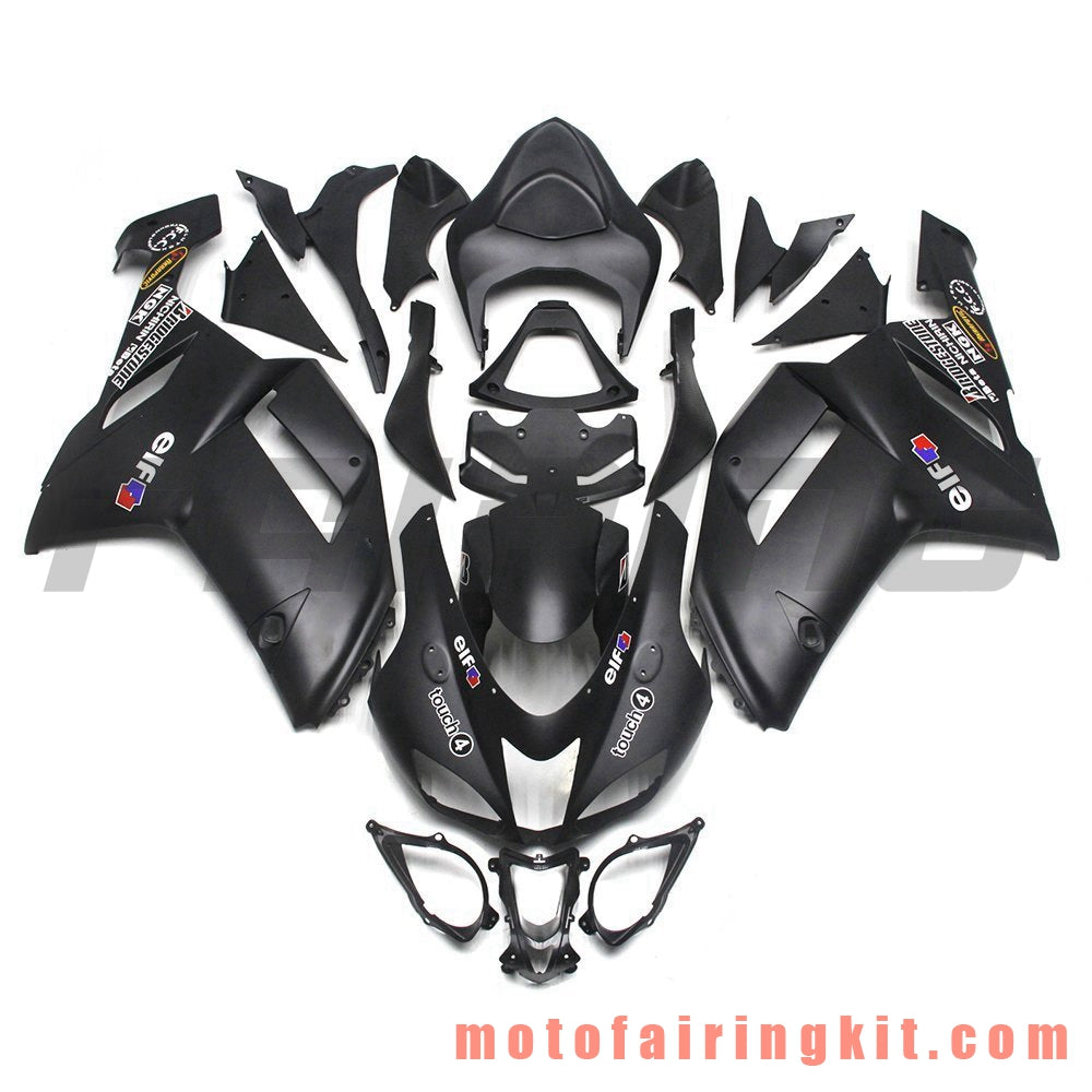 Fairing Kits Fit for ZX6R ZX-6R 636 2007 2008 ZX6R 636 07 08 Plastic ABS Injection Mold Complete Motorcycle Body Aftermarket Bodywork Frame (Black) B008
