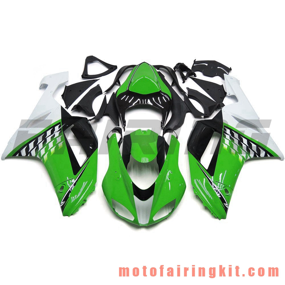 Fairing Kits Fit for ZX6R ZX-6R 636 2007 2008 ZX6R 636 07 08 Plastic ABS Injection Mold Complete Motorcycle Body Aftermarket Bodywork Frame (Green & Black) B012