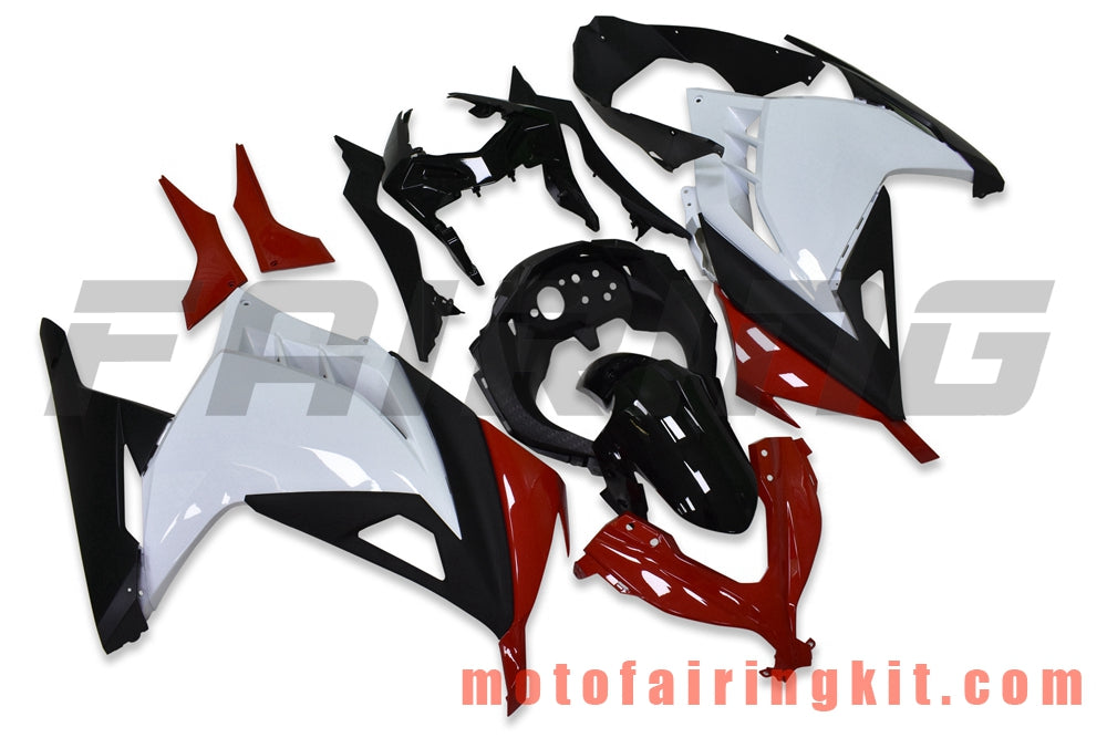 Fairing Kits Fit for EX300R ZX300R 2013 2014 2015 2016 2017 EX300R ZX300R Plastic ABS Injection Mold Complete Motorcycle Body Aftermarket Bodywork Frame (White & Red) B042