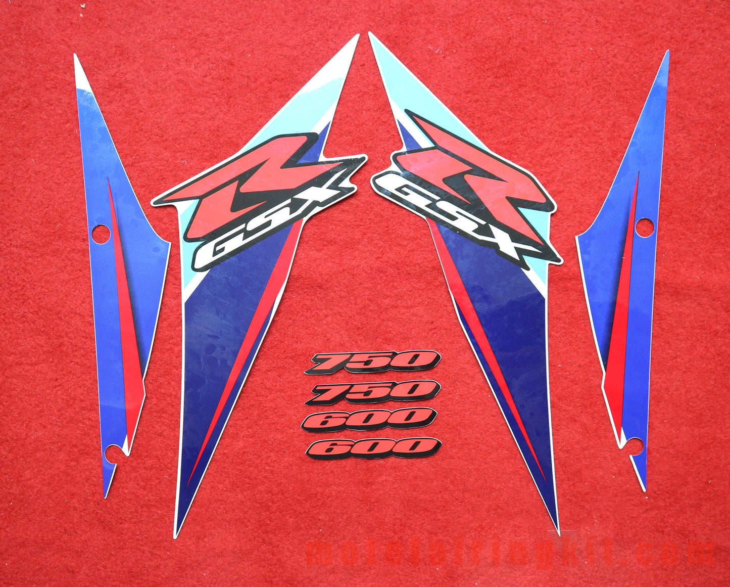 Motorcycle Decals Sticker for GSX-R750 GSX-R600 K6 2006 2007 GSXR 600 750 K6 06 07 Motorbike Racing Fairing Decal (Blue & Red)