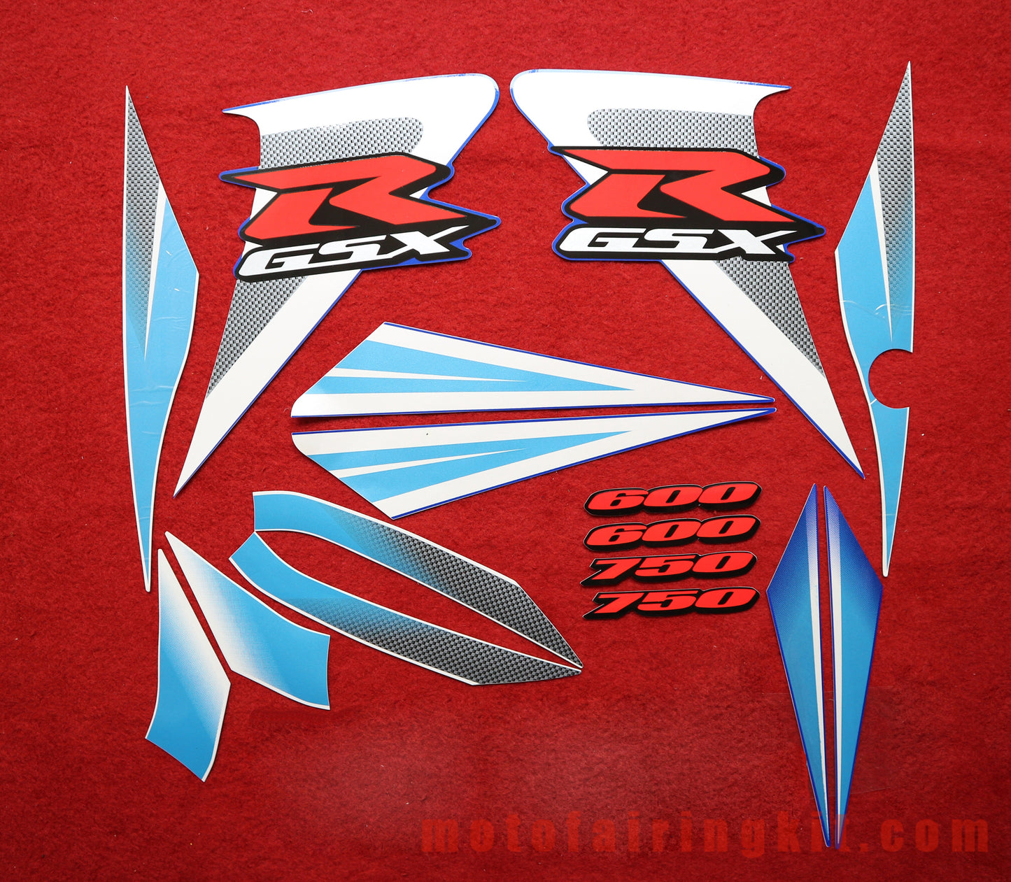 Motorcycle Decals Sticker for GSX-R750 GSX-R600 K6 2006 2007 GSXR 600 750 K6 06 07 Motorbike Racing Fairing Decal (Blue)