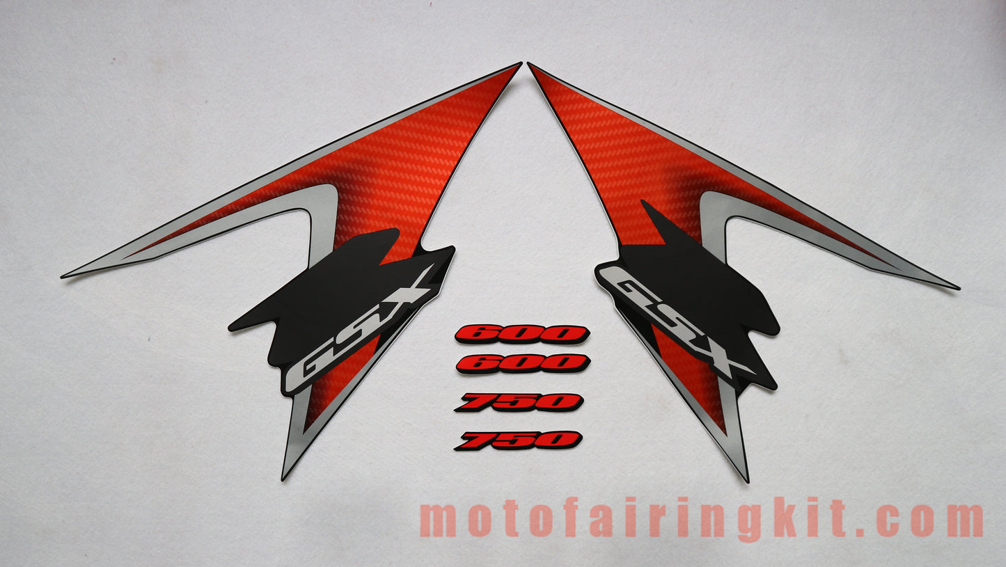 Motorcycle Decals Sticker for GSX-R750 GSX-R600 K8 2008 2009 2010 GSXR 600 750 Motorbike Racing Fairing Decal (Red & Gray)