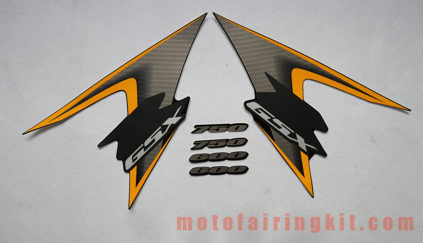 Motorcycle Decals Sticker for GSX-R750 GSX-R600 K8 2008 2009 2010 GSXR 600 750 Motorbike Racing Fairing Decal (Yellow & Gray)