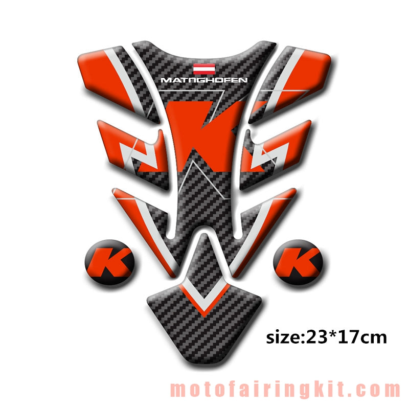 Motorcycle 3D Gas Tank Sticker Self-Adhesive Strong Stickiness Waterproof Protector Decal Pad Red