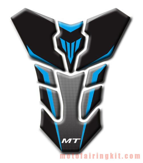 Motorcycle 3D Gas Tank Sticker Self-Adhesive Strong Stickiness Waterproof Protector Decal Pad Blue