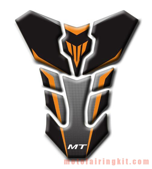 Motorcycle 3D Gas Tank Sticker Self-Adhesive Strong Stickiness Waterproof Protector Decal Pad Orange