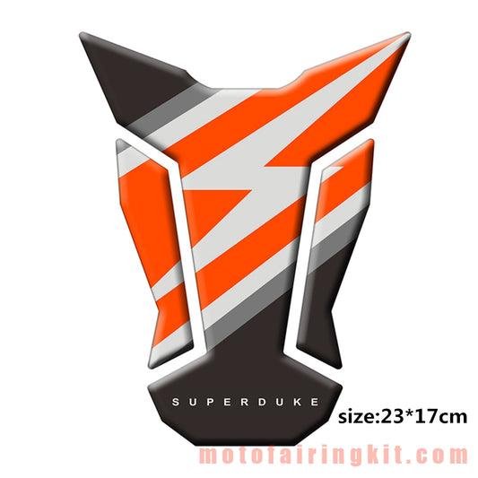 Motorcycle 3D Gas Tank Sticker Self-Adhesive Strong Stickiness Waterproof Protector Decal Pad Orange