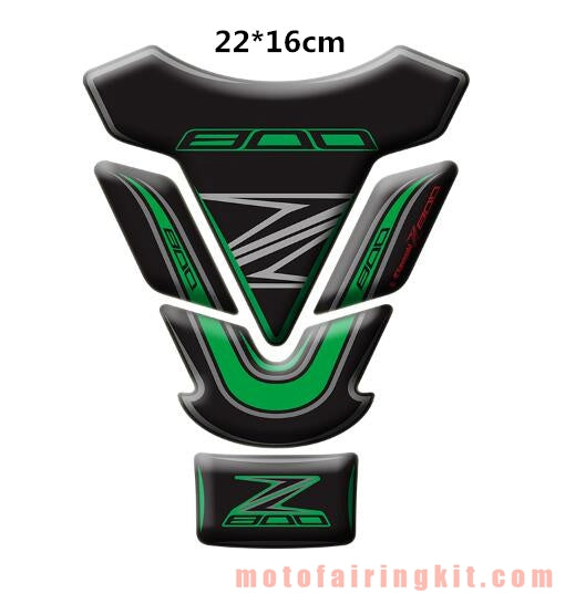 Motorcycle 3D Gas Tank Sticker Self-Adhesive Strong Stickiness Waterproof Protector Decal Pad Green