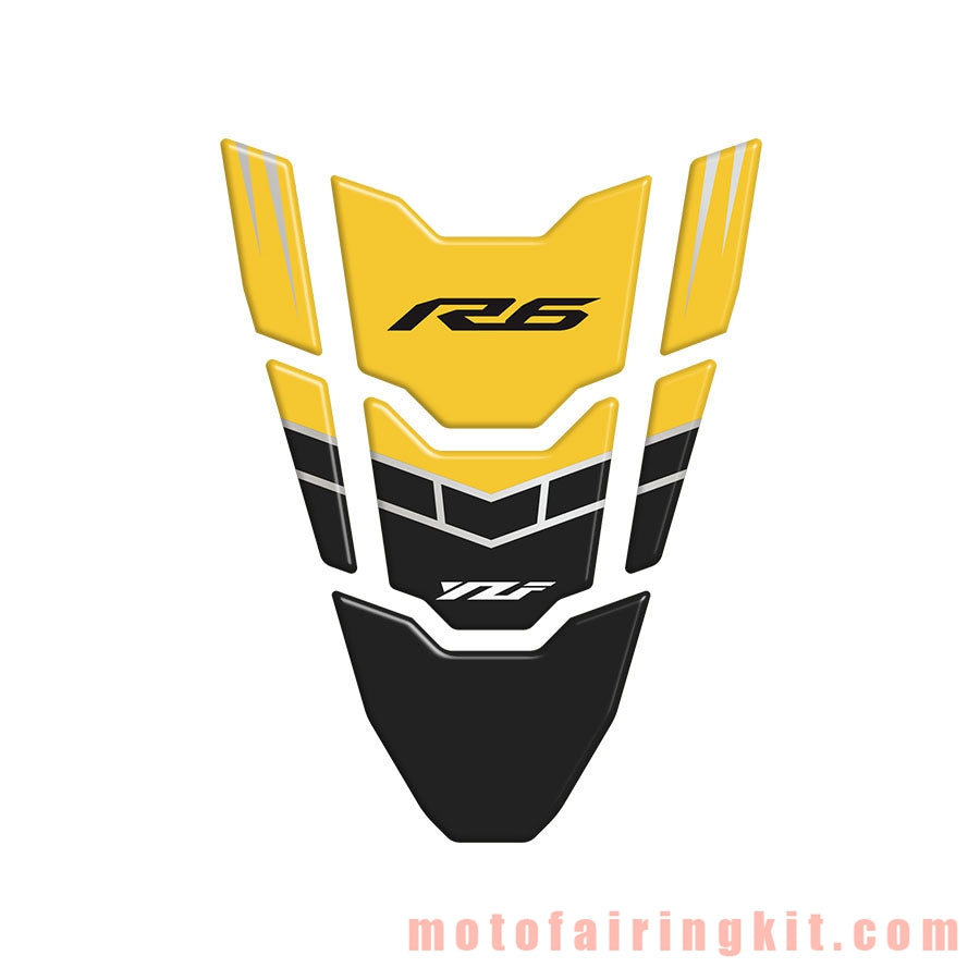 Motorcycle 3D Gas Tank Sticker Self-Adhesive Strong Stickiness Waterproof Protector Decal Pad Yellow