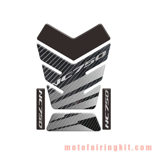 Motorcycle 3D Gas Tank Sticker Self-Adhesive Strong Stickiness Waterproof Protector Decal Pad Gray