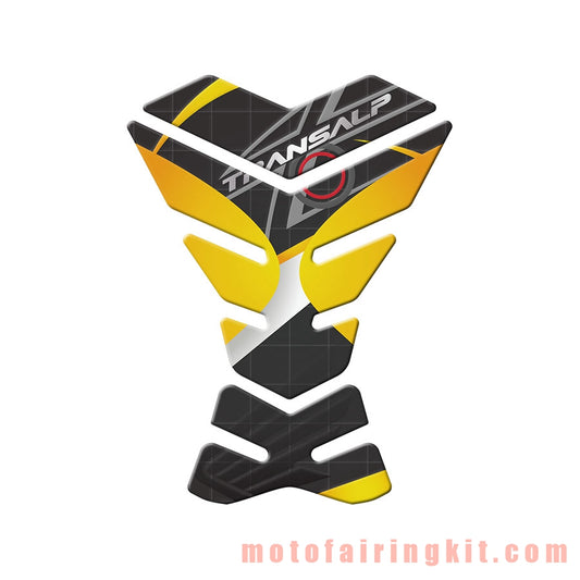 Motorcycle 3D Gas Tank Sticker Self-Adhesive Strong Stickiness Waterproof Protector Decal Pad Yellow