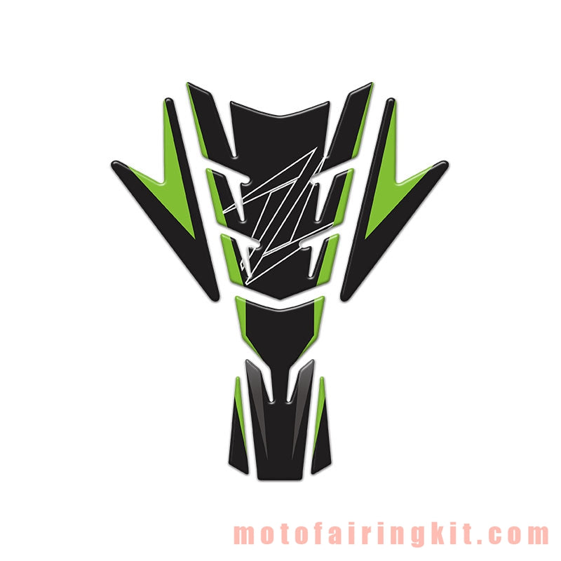 Motorcycle 3D Gas Tank Sticker Self-Adhesive Strong Stickiness Waterproof Protector Decal Pad Green