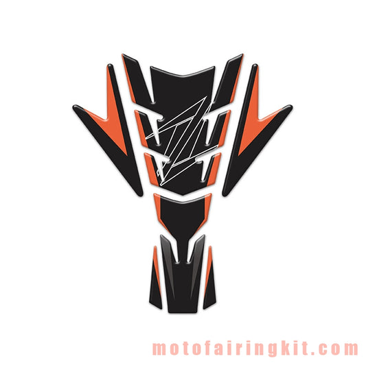 Motorcycle 3D Gas Tank Sticker Self-Adhesive Strong Stickiness Waterproof Protector Decal Pad Orange