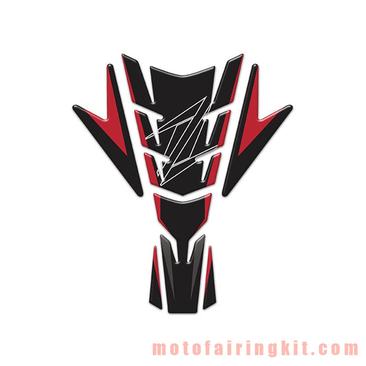 Motorcycle 3D Gas Tank Sticker Self-Adhesive Strong Stickiness Waterproof Protector Decal Pad Red