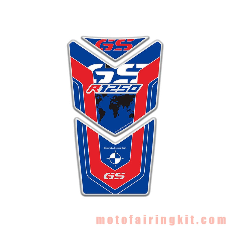 Motorcycle 3D Gas Tank Sticker Self-Adhesive Strong Stickiness Waterproof Protector Decal Pad Blue