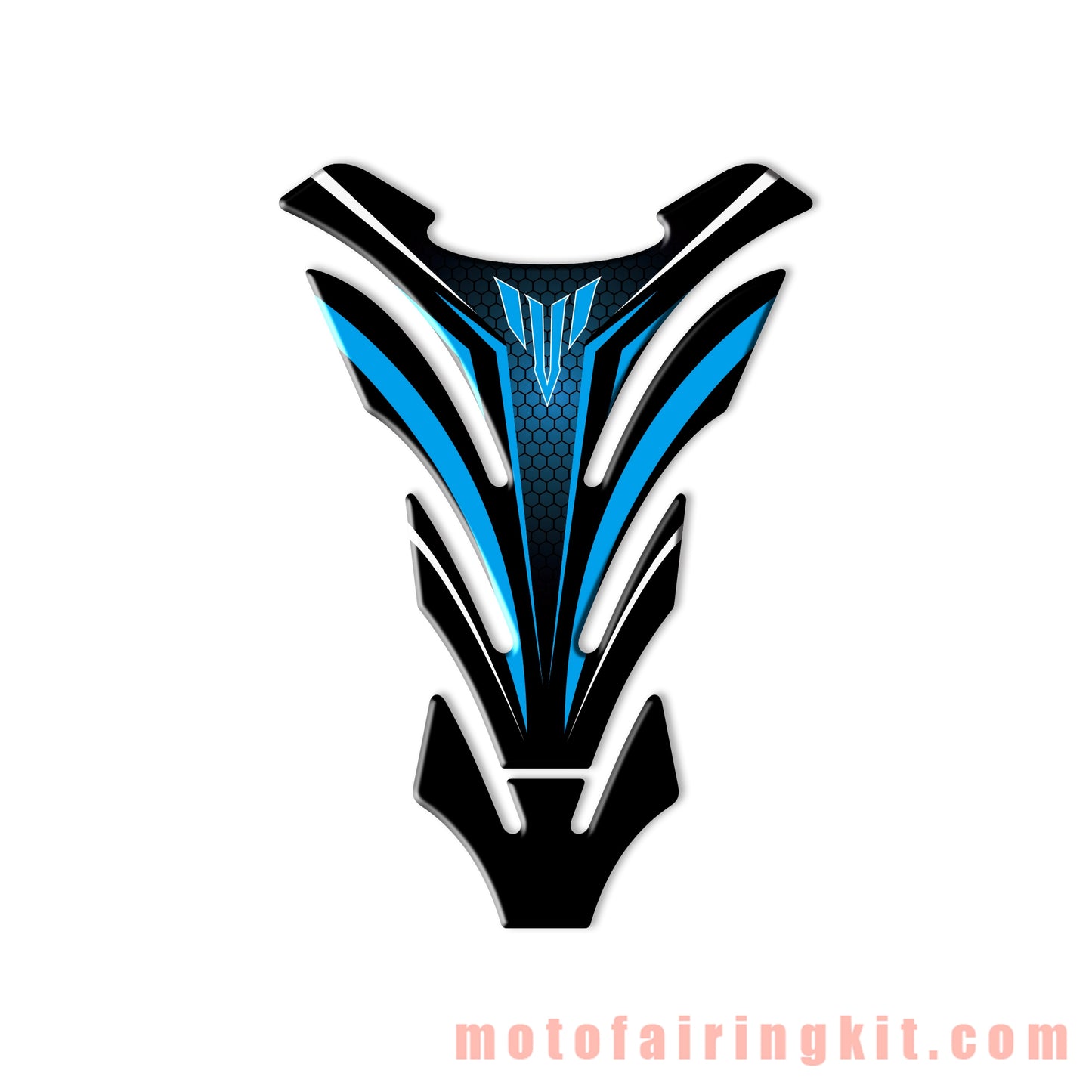 Motorcycle 3D Gas Tank Sticker Self-Adhesive Strong Stickiness Waterproof Protector Decal Pad Blue
