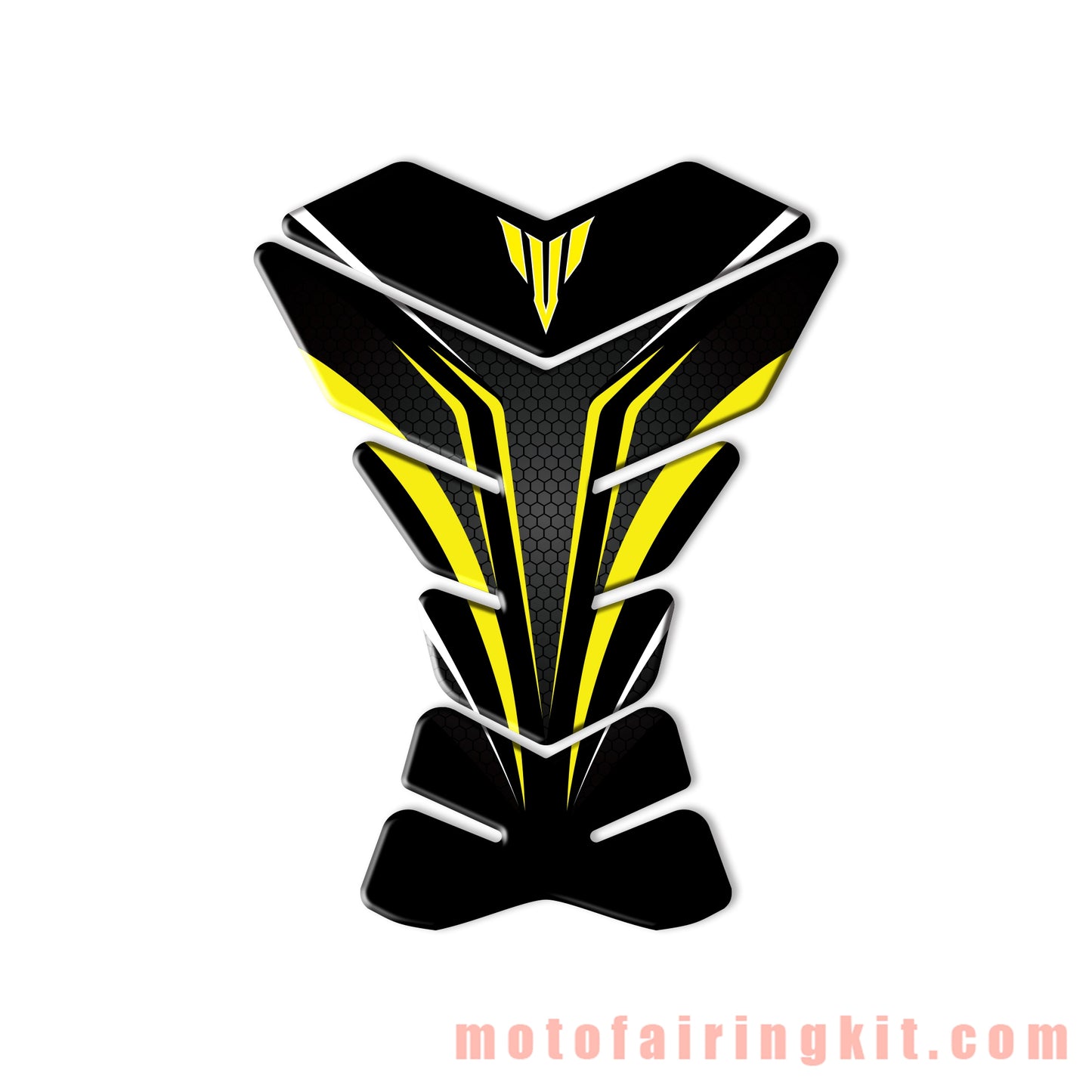 Motorcycle 3D Gas Tank Sticker Self-Adhesive Strong Stickiness Waterproof Protector Decal Pad Yellow