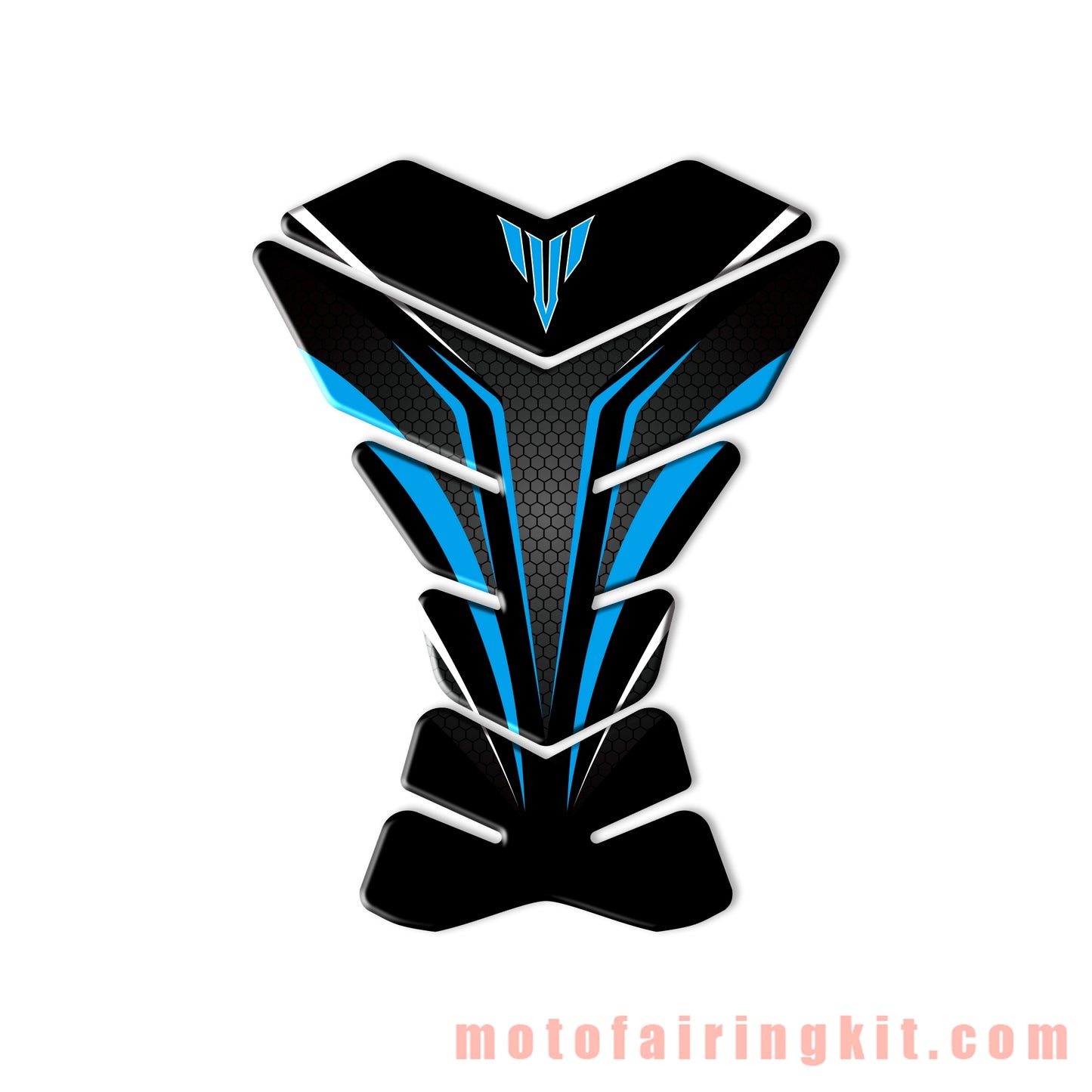 Motorcycle 3D Gas Tank Sticker Self-Adhesive Strong Stickiness Waterproof Protector Decal Pad Blue